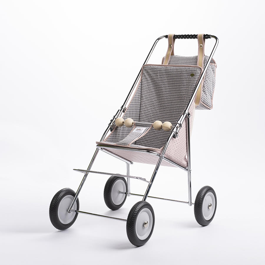 Silla de muñecas Miniflash Vichy + Bolso cochecito Bebelux