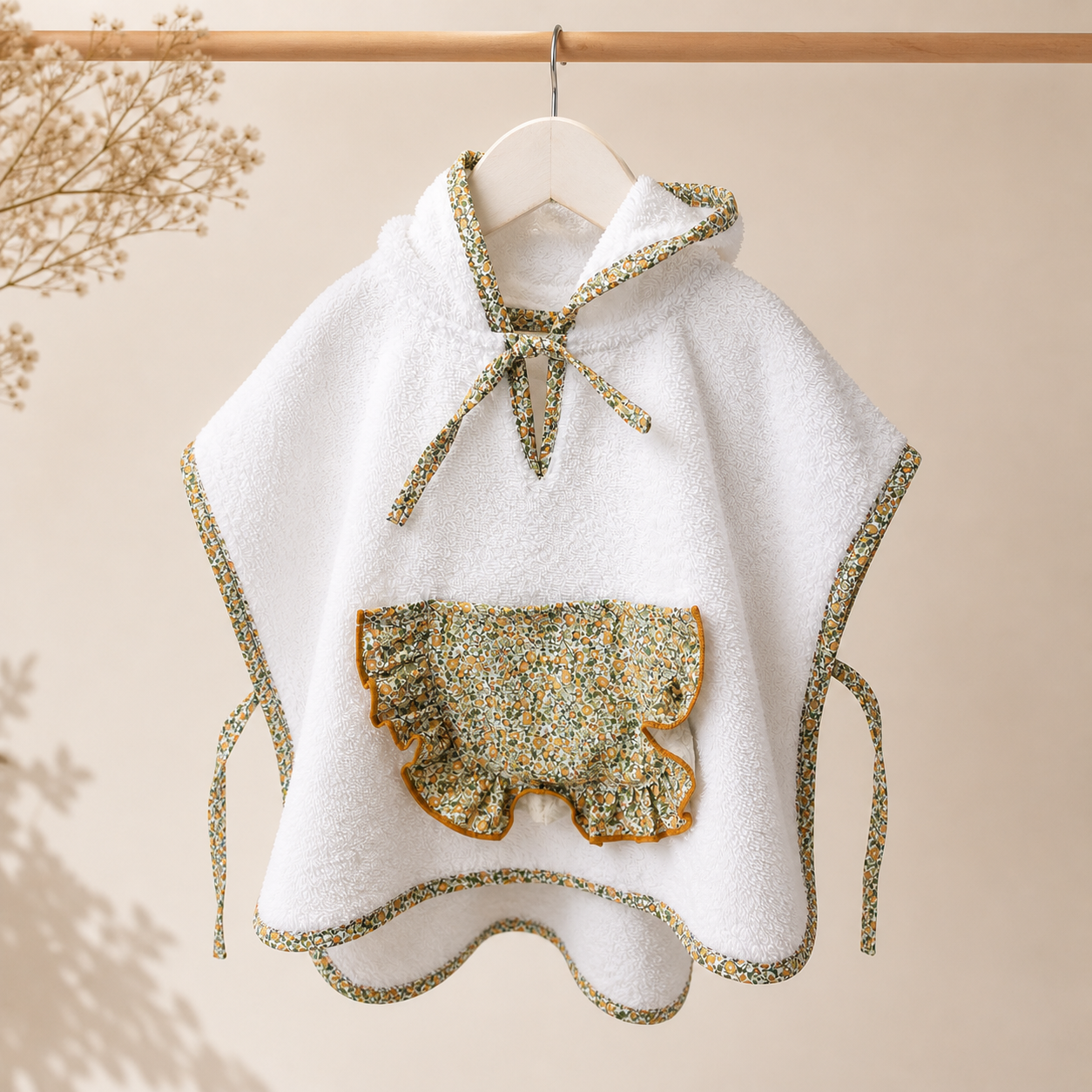 Poncho toalla playa piscina Flor de Lis